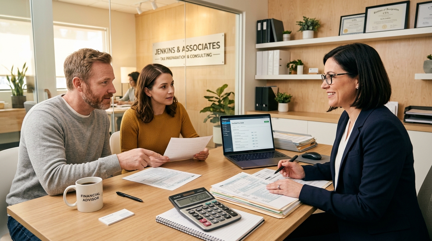Kristin M. consulting with tax client